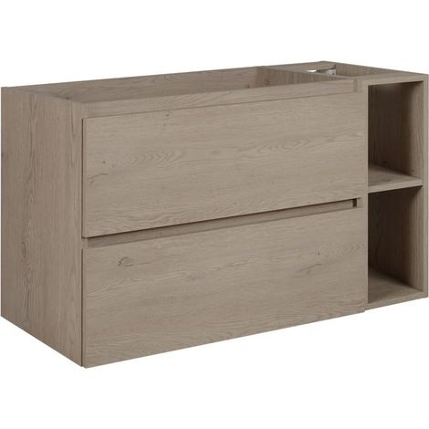 Mobile da bagno 100 cm (80+20), Colore: Rovere Scuro, 100 x 46 x 60,7 cm, senza piano di lavoro (1/5)