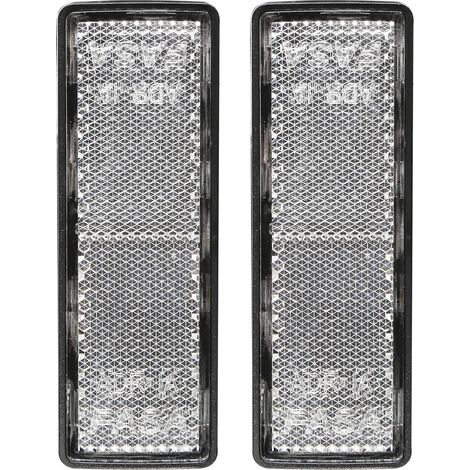 2X Catadioptre Blanc Rectangulaire Adhesif Catadioptre pour Vehicule Réflecteur Remorque Signalisation 2 Pièces Rectangulaire Blanc Adhesif 97.7x32x9mm (1/5)