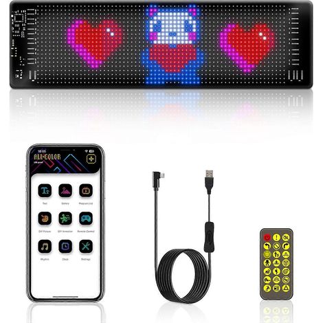 Flexibles LED-Display mit App- und Bluetooth-Steuerung für Autowerbung, vollfarbig, intelligenter Fahrzeugaufkleber, Softscreen