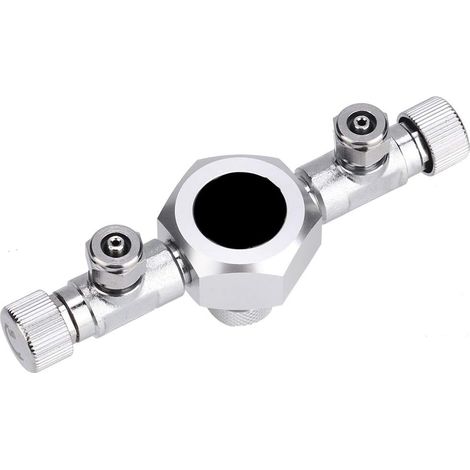 Régulateur de Séparateur de CO2 de Réservoir de Poissons, Valve à Aiguille Précise d'Aquarium d'Alliage d'Aluminium pour Le Réservoir de CO2 d'Usine d'Aquarium (2 Voies) (1/5)