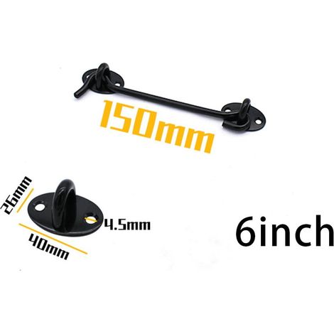 Crochet Et Œillet Pour Porte - Fermeture En Acier Inoxydable - Pour Portillon Abri Jardin Garage - 3 4 6 8 10 Pouces - Lot De 1 (1/4)