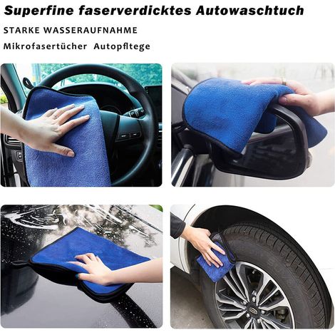 6er-Pack Auto-Mikrofasertücher, 1200 g/m², Poliertücher, Trockentücher, 40 x 40 cm (1/5)
