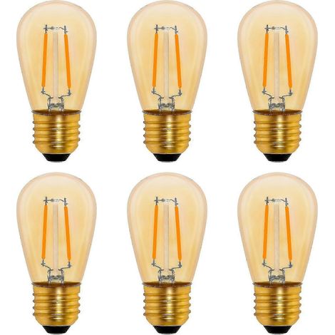 Ampoule LED à filament vintage S14 E27, 1 W, ambre, équivalent à une ampoule incandescente Edison de 10 W, non dimmable, blanc chaud 2200 K, A (1/5)