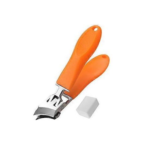 Coupe-ongles biseauté, outil de coupe d'ongles portable et robuste pour femmes et hommes (grand modèle orange)