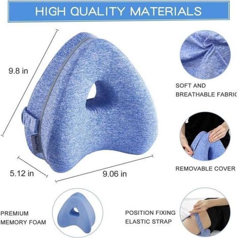 Oreiller Mousse À Mémoire De Forme - Soulagement Sciatique Dos Hanches Jambes - Pour Dormeur Latéral - 25 x 24 x 13 cm - 1 Pièce (1/4)