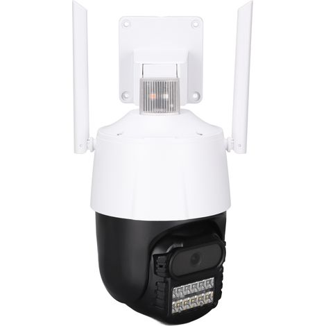 Caméra de sécurité extérieure dôme WiFi IP avec alarme IA, interphone bidirectionnel, vision nocturne infrarouge, blanche (1/5)