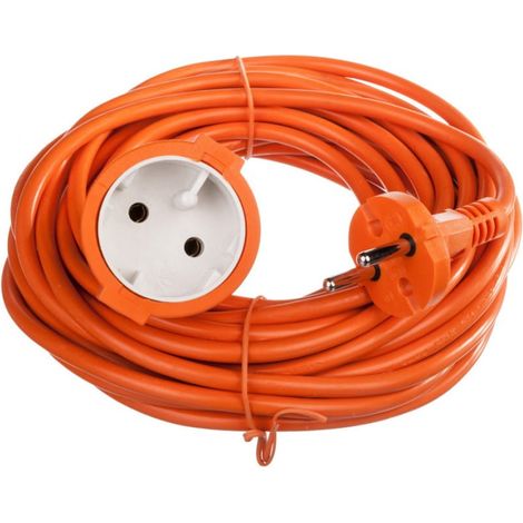 Prolunga da giardino con 1 presa, 10 m /H05VV-F 2x1/ arancione P01310