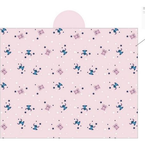 Plaid à capuche 120x150 cm Stitch & Angel (Lilo & Stitch)  Rose
