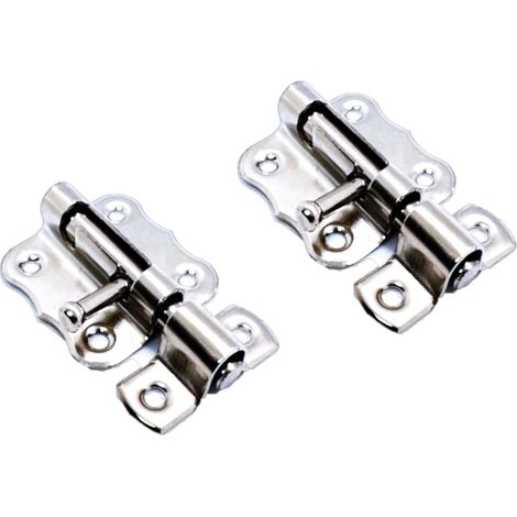 Verrou de porte avec verrou de porte, idéal pour salle de bain, chambre à coucher, fenêtre vis non incluses. Sécurité intérieure de la maison (2, 60 mm) (1/5)