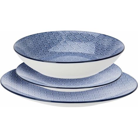 Service de table 18 pièces bleu nordique (1/3)