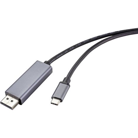 Câble de raccordement Renkforce USB-C® / DisplayPort USB-C® mâle, Fiche mâle DisplayPort 1.00 m noir RF-4630696 gaine en PVC Câble d'afficheur U Y932162 (1/5)