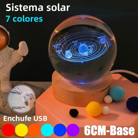 Veilleuse LED USB Galaxy Crystal (6 cm) - Système solaire - Lumière planétaire 3D - Lumière lunaire (1/5)