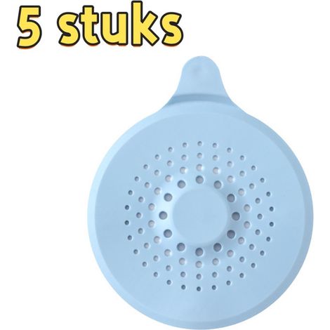 Bonde de sol en silicone 5 pièces - Anti-obstruction - Filtre d'égout - Lavabo - Bonde de sol étanche, idéale pour la désodorisation, la prévention des fuites et la salle de bain - 14 x 17 cm - Bleu c (1/5)