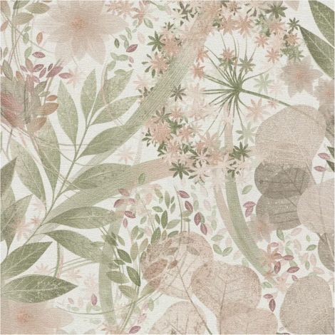 Erismann Floral Green Pink Off White Non Woven Paste The Wall Wallpaper