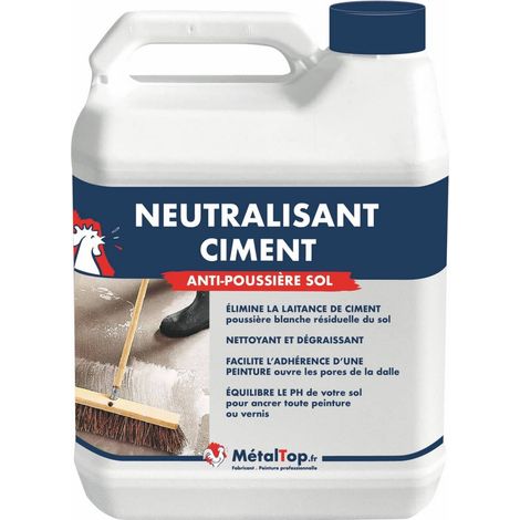 Metaltop – Neutralisant ciment 1 L incolore – Nettoyant pour béton – Protection intérieure et extérieure jusqu'à 12 ans – Diluant eau tiède (1/4)