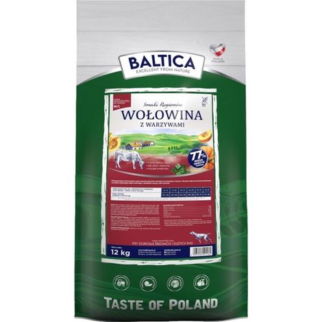 Cibo secco per cani Baltica, sapori regionali, manzo con verdure, 12 kg (1/2)