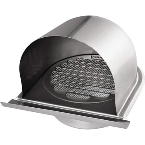 100mm Grille Aeration de Ventilation Inox, Grille de Hotte Cheminée Ronde Extéri, Grille D'aération U avec Filet Anti-insectes, Grille Ventilation avec 45° Lamelles, pour Cuisine (1/5)