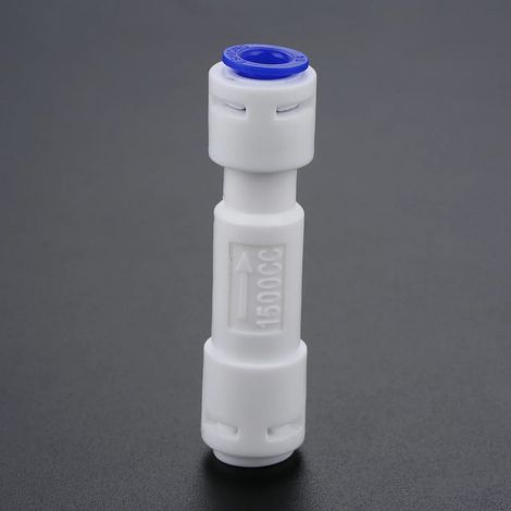 (1500cc - caractéristiques) 1 régulateur de débit d'eaux usées pour système d'osmose inverse, raccord rapide pour tuyau de 1/4" de diamètre extérieur (1/5)