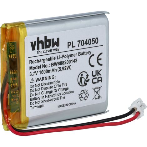 vhbw Batería compatible con Fatboy Edison the petit, Transloetje lámpara de mesa / mesita de noche (1600 mAh, 3,7 V, polímero de litio)