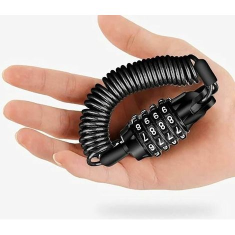 Antivol de casque de moto, antivol de sécurité à combinaison portable câble antivol pour scooter vélo moto bagages, (1/5)
