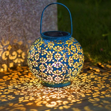 Grande lanterne solaire suspendue pour jardin extérieur, lampe de table décorative en métal étanche à LED, étanche. (1/5)