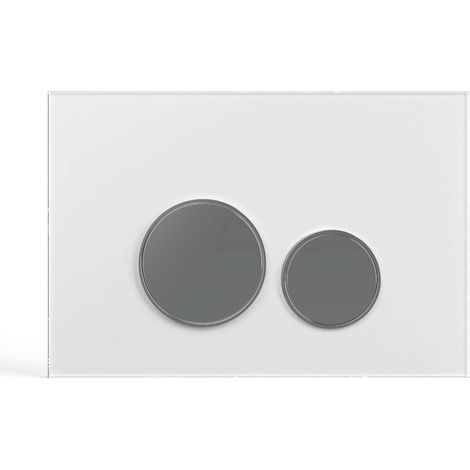 Drückerplatte Glas Weiß Kompatibel mit Geberit Duofix Sigma/Delta 2 Mengenspülung (1/4)