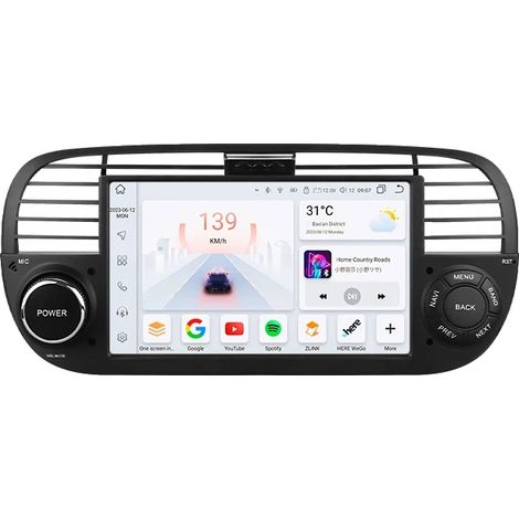 Autoradio multimediale con interfaccia touchscreen, compatibile con Fiat 500 2007-2015, S6 B-4G 8Core-6G 64G (1/2)