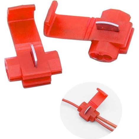 60 Pièces Quick Connecteurs, Verrouillage Connecteurs, Connecteur Dérivation Rapide (Rouge) (1/4)