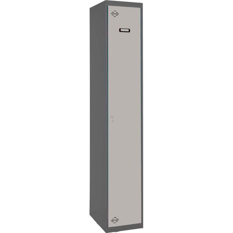 SimonRack Armadietto Spogliatoio Metallico 1 Anta, 1800x300x500 mm, Serratura con Chiave e Areatori, Antracite/Grigio - Simonlocker