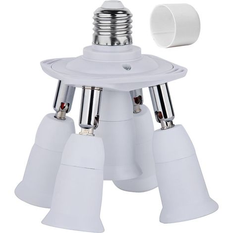 Adaptateur de douille 5 en 1 E27 E26, support de lampe universel avec 360 degrés réglable à 180 degrés (1/4)