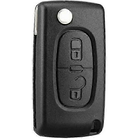 Coque de clé à 2 boutons compatible CE0523 Clé pliante pour Peugeot 207 307 308 407 408 3008 5008 Citroën C2 C3 C4 C5 C6 C8 (2 boutons, CE0523) (1/4)
