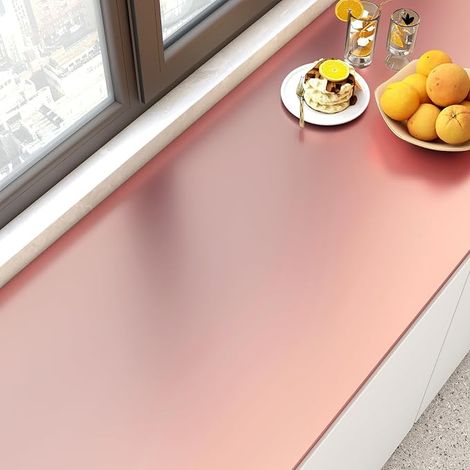 Papier Peint Autocollant Mural Aluminium Or Rose Chambre de Fille 40x500cm Film Autocollant Métallique Décoratif pour Meuble Table Armoire Frigo Papier Adhesif Or Rose Salon Salles de Bain (1/5)