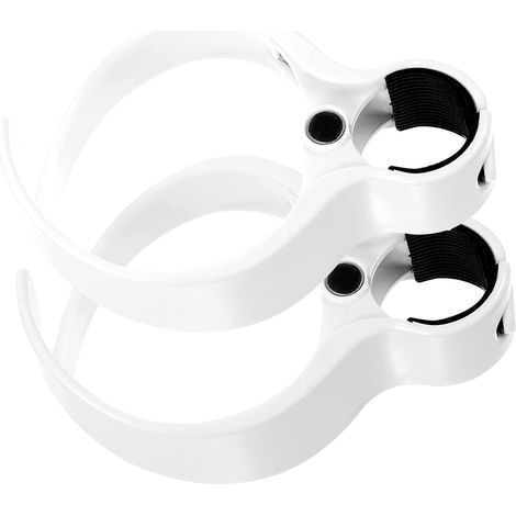 Porte-gobelet portable SECFOU blanc , lot de 2 . Fabriqué en plastique ABS et acier . robuste à pinc
