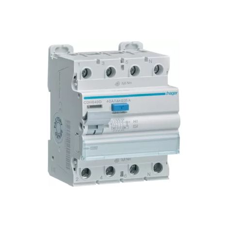 Hager FI-SCH. 4P 10KA 40A 30MA HI (CDH640D) (1/2)