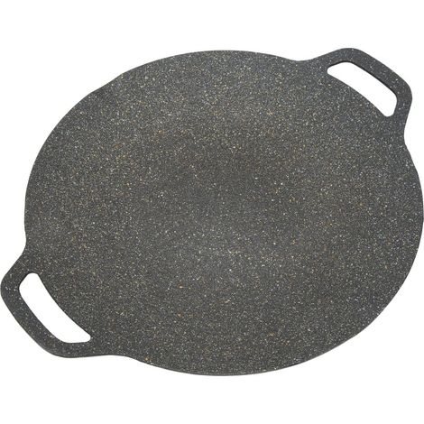 Barbecue Coréen, Poêle à Griller Coréenne avec Revêtement Antiadhésif à 6 Couches, Plaque de Cuisson Ronde pour Induction, Cuisinière à Gaz, Table de Cuisson électrique, Grillades (38cm) (1/5)