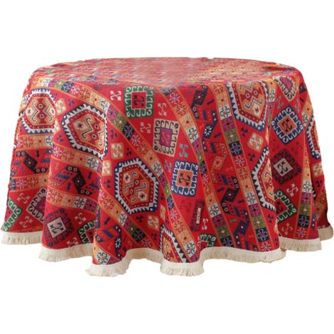 Mantel práctico de tela para mesa de comedor, largo, color burdeos B