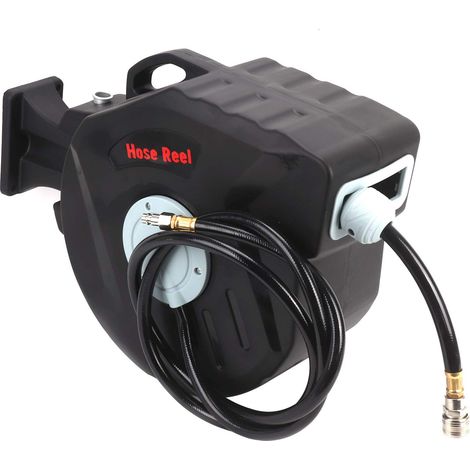 Trintion Hose Reel 20m+2m,Retractable Air Hose Reel Includes Wall Fixings,180° Pivot Swivelling,Long Reach (1/5)