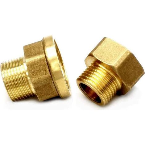 GROOFOO Lot de 2 réducteurs de Filetage en Laiton 1/2'' vers 3/4'' et réducteurs 3/4" vers 1 '' en Laiton Robuste de qualité supérieure Convient pour Les raccords de tuyauterie (1/3)