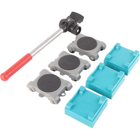 Cric de Meuble Lourd en Fer ABS PVC, Chariot de Déplacement 200kg, Lot de 8 Pièces (1/5)