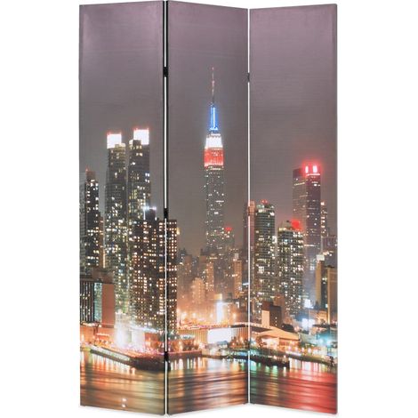 Raumteiler klappbar 120 x 170 cm New York bei Nacht
