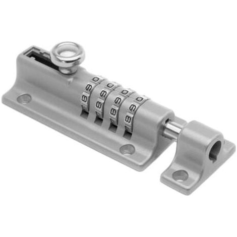 Combination Lock, Mechanical Code Lock, Keyless Sliding Door Lock, Tamper Proof Cabinet Door Lock, MUMU Silver (1/4)