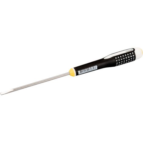 Bahco ERGO Edelstahl-Schlitzschraubendreher mit gerader Spitze und 3-Komponentengriff, 1 mm x 5,5 mm x 125 mm (1/4)