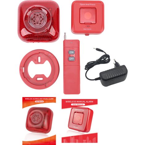 3 Pack Alarme Incendie RF 433MHz Sans Fil Panneau Manuel Cloche Son Lumière Système Sécurité Smart Alerte Télécommande Prise EU (1/5)