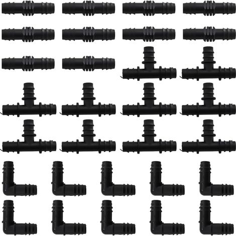30 pièces de raccords d'irrigation, connecteur d'irrigation 16mm, raccord en T pour irrigation, coude de connexion pour tuyau d'irrigation, outil d'interface pour tuyau d'irrigation de jardin (1/5)