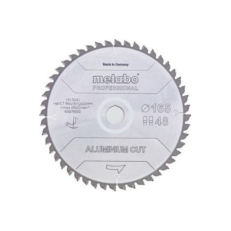 Metabo Kreissägeblatt Aluminium Cut 165x20 mm 48 Z / TR -5° Handkreissägen