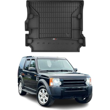 Tapis de Coffre 3D TPE Premium Compatible avec Land Rover Discover III 2004-2009 - Bac de Protection de Coffre Intérieur antidérapant Revêtement de Coffre Bords Hauts pour Voiture Noir