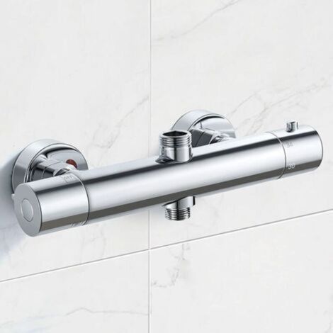 Thermostat-Duscharmatur aus Messing – Chrom-Finish – Verbrühungsschutz bis 38 °C – G3/4"- und G1/2"-Anschluss (1/5)