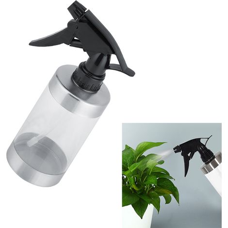 Pulvérisateur en acier inoxydable et acrylique transparent avec gâchette pour arrosage plantes 350ml 19x6.6cm (1/5)