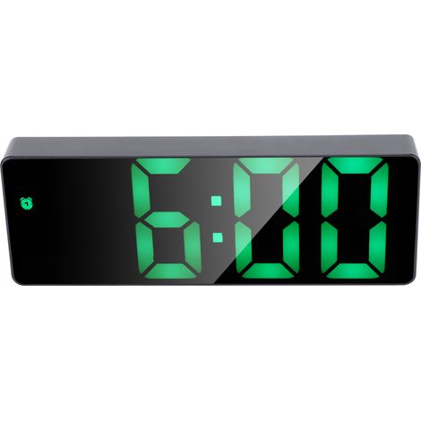 Réveil électronique à affichage LED, miroir numérique, alimentation par piles, double usage 0712 (1/5)