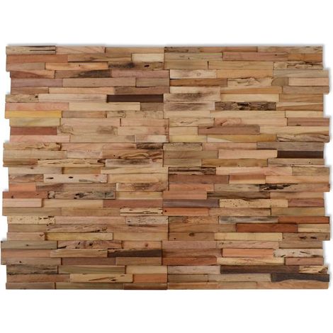 Panneaux de revêtement mural 10 pcs 1,03m² Bois de teck recyclé CFW94111 (1/5)